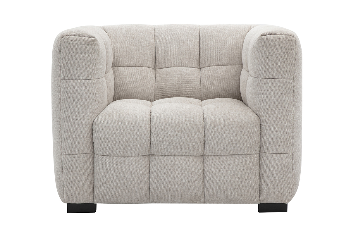 Designersessel in texturiertem Samt-Effekt-Stoff beige CORTO