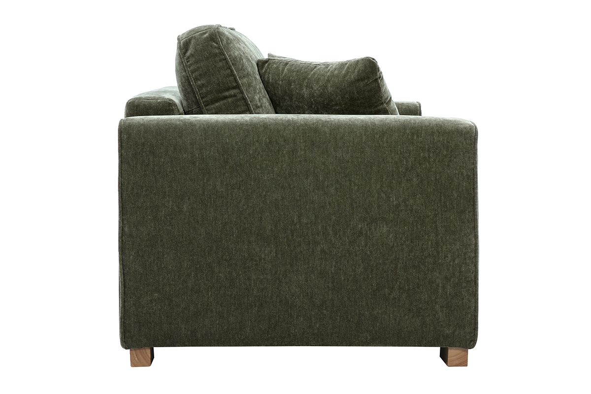 Designersofa 3 Pltze in Samtoptik Stoff khakigrn PEPPER