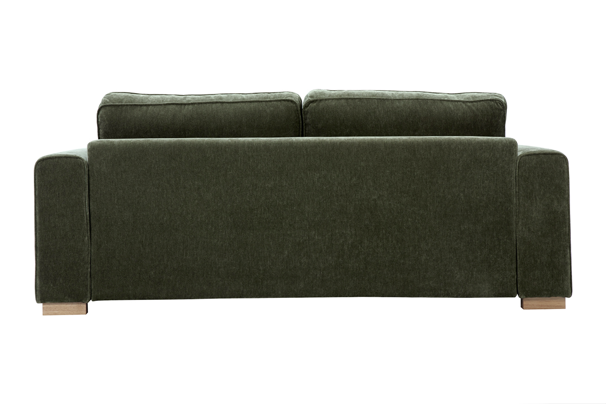 Designersofa 3 Pltze in Samtoptik Stoff khakigrn PEPPER