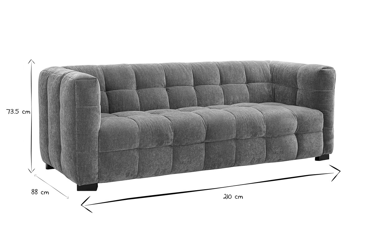 Designersofa 3-Sitzer in braunem Samtstoffeffekt CORTO