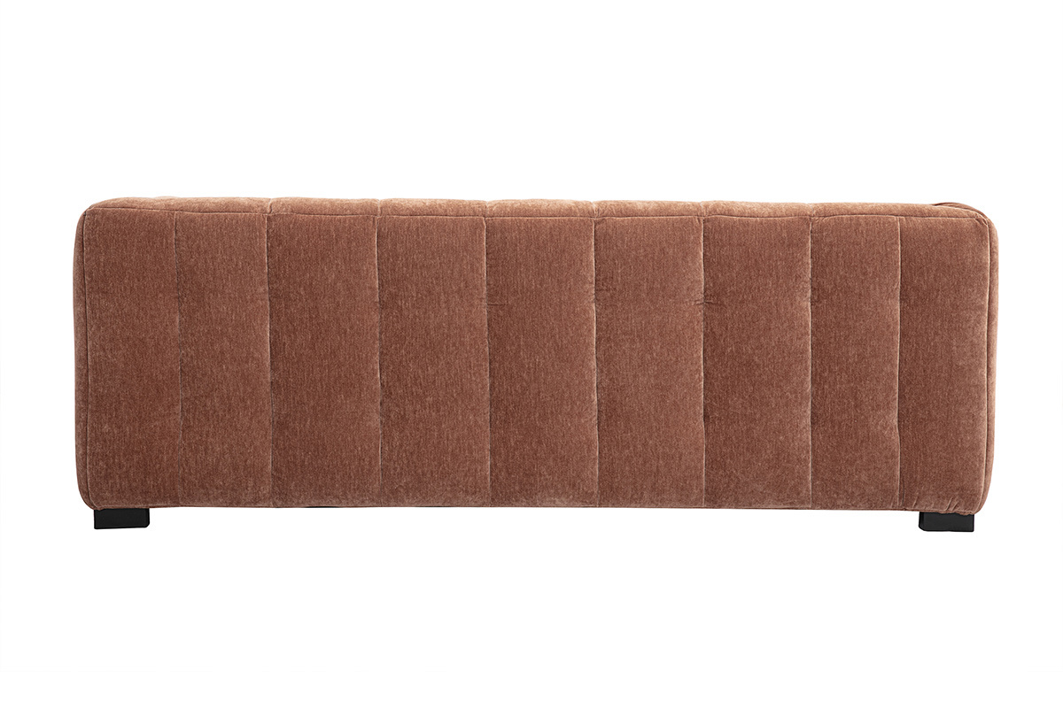 Designersofa 3-Sitzer in braunem Samtstoffeffekt CORTO