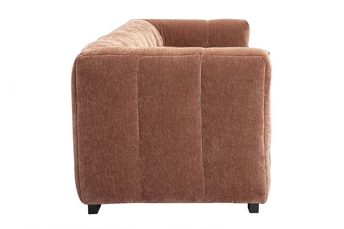 Designersofa 3-Sitzer in braunem Samtstoffeffekt CORTO