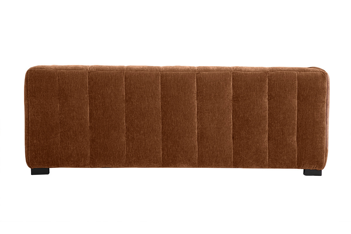 Designersofa 3-Sitzer in Rostbraun Samtstoffeffekt CORTO