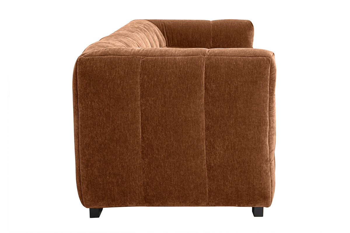Designersofa 3-Sitzer in Rostbraun Samtstoffeffekt CORTO