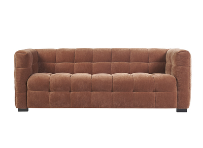Designersofa 3-Sitzer in Rostbraun Samtstoffeffekt CORTO