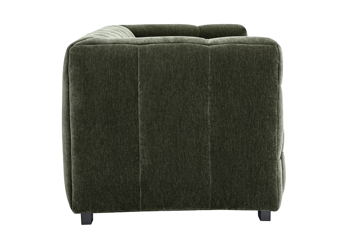 Designersofa 3-Sitzer in Samtoptik Stoff khakigrn CORTO