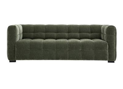 Designersofa 3-Sitzer in Samtoptik Stoff khakigrün CORTO
