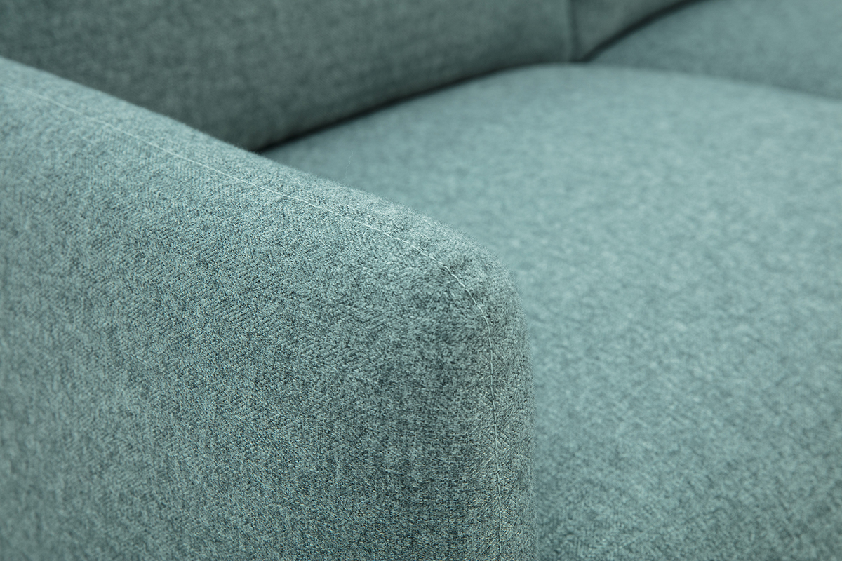 Nahaufnahme des gr�ngrauen Stoffes des 2-Sitzer-Sofas BONO.