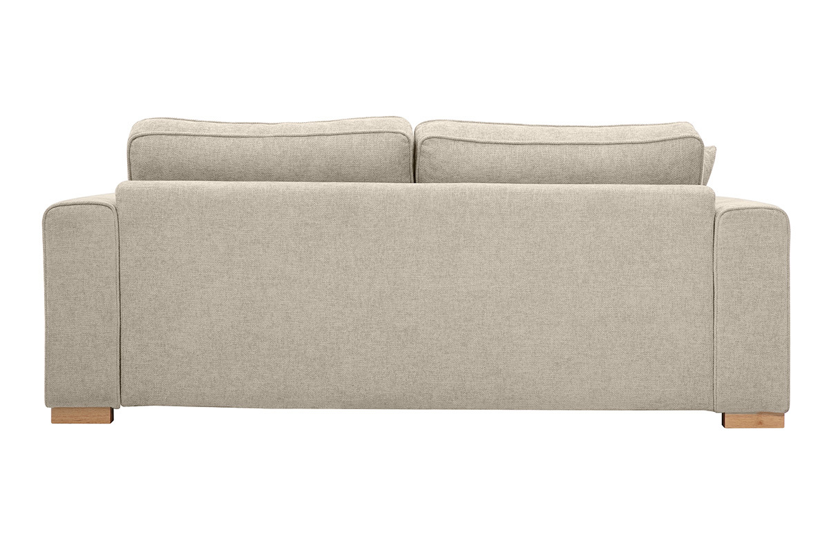 Designersofa fr 3 Personen in texturiertem Samt-Effekt Stoff beige PEPPER