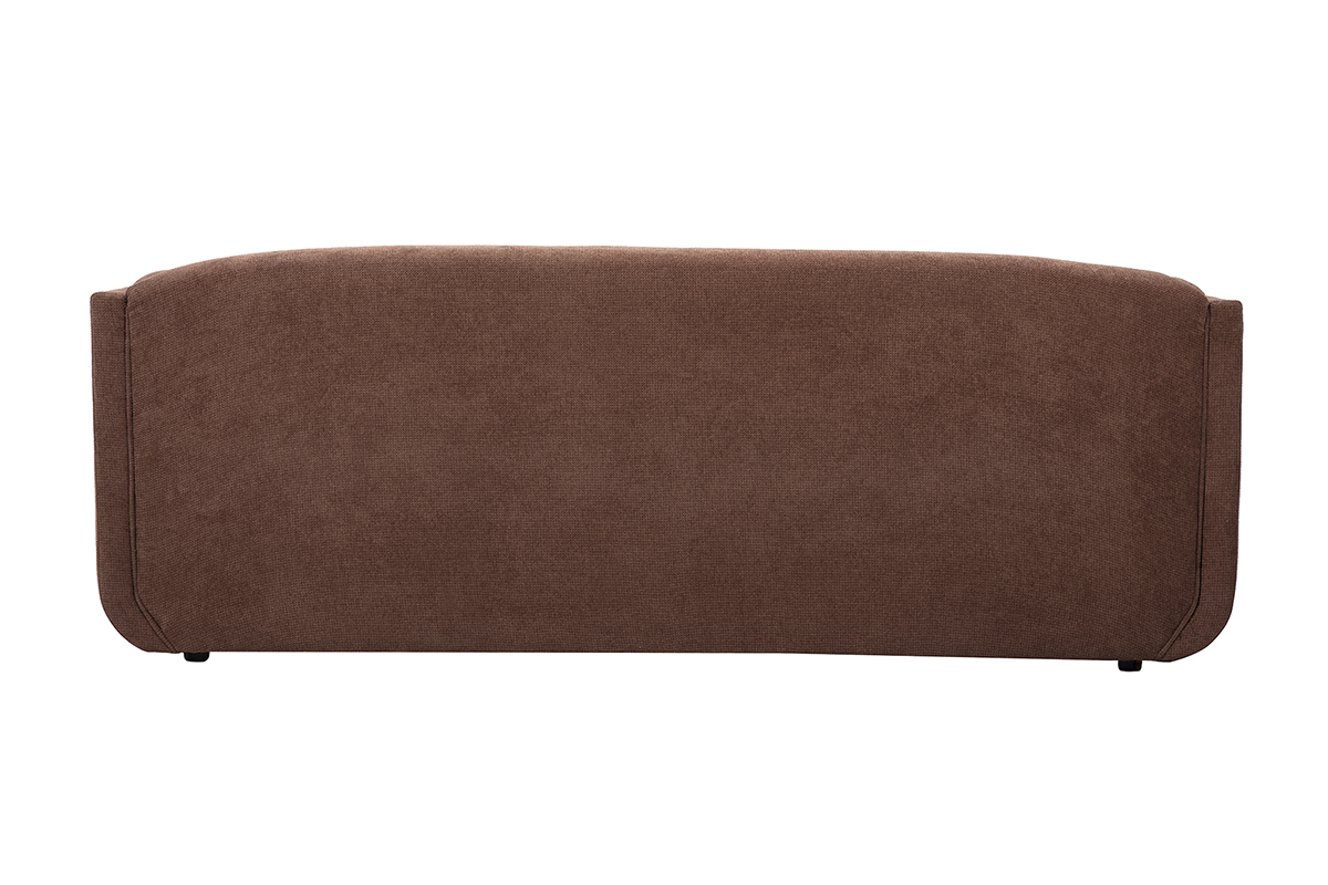 Designersofa mit 3 Sitzen aus samtartig texturiertem Stoff in gebrannter Erde HOSBO