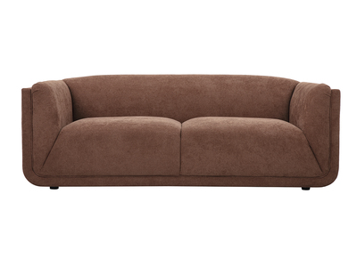 Designersofa mit 3 Sitzen aus samtartig texturiertem Stoff in gebrannter Erde HOSBO