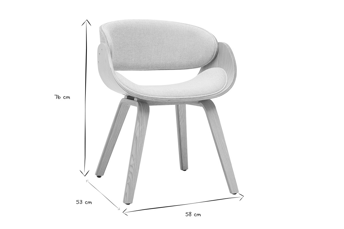 Abmessungen des Designstuhls in Schwarz und Wei�: 76 cm H�he, 53 cm Tiefe, 58 cm Breite.