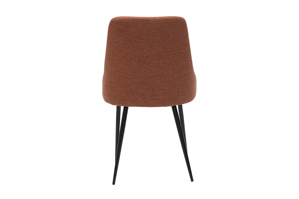 Designsthle aus gemustertem Samtstoff in verbrannter Erde und schwarzem Metall (2er-Set) CULT