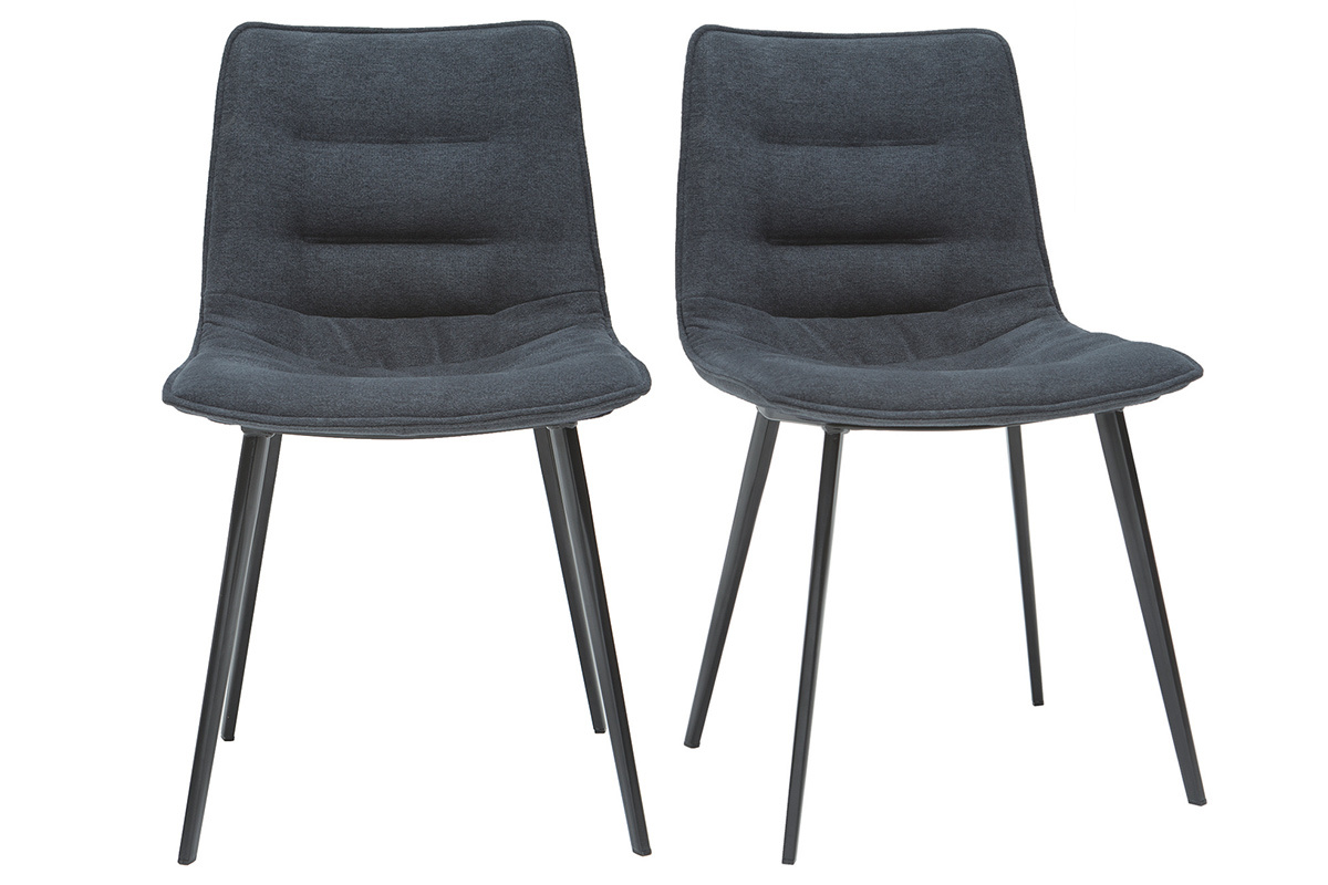Designsthle mit dunkelgrauem Samteffekt (2er-Satz) PARKER