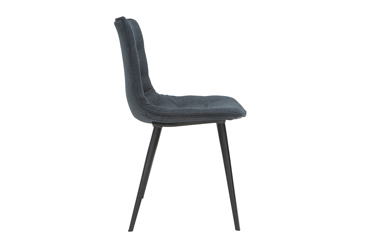 Designsthle mit dunkelgrauem Samteffekt (2er-Satz) PARKER