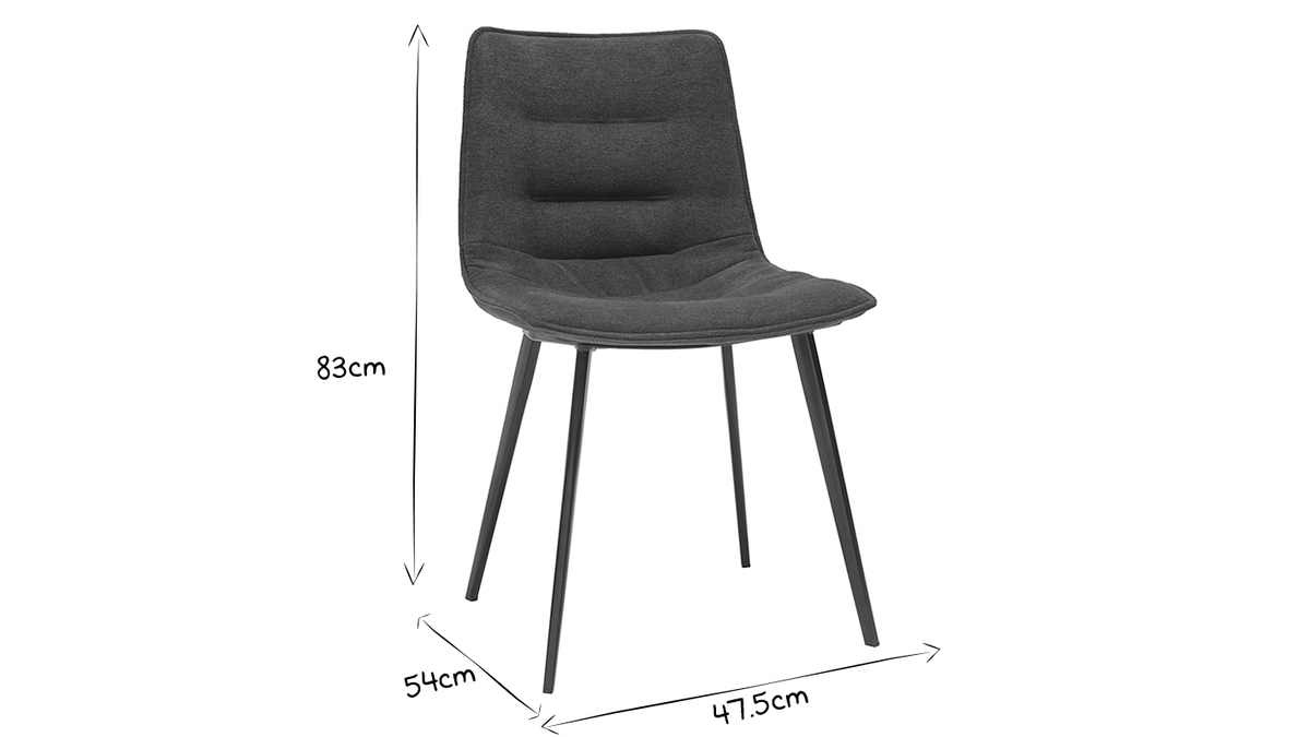 Designsthle mit dunkelgrauem Samteffekt (2er-Satz) PARKER