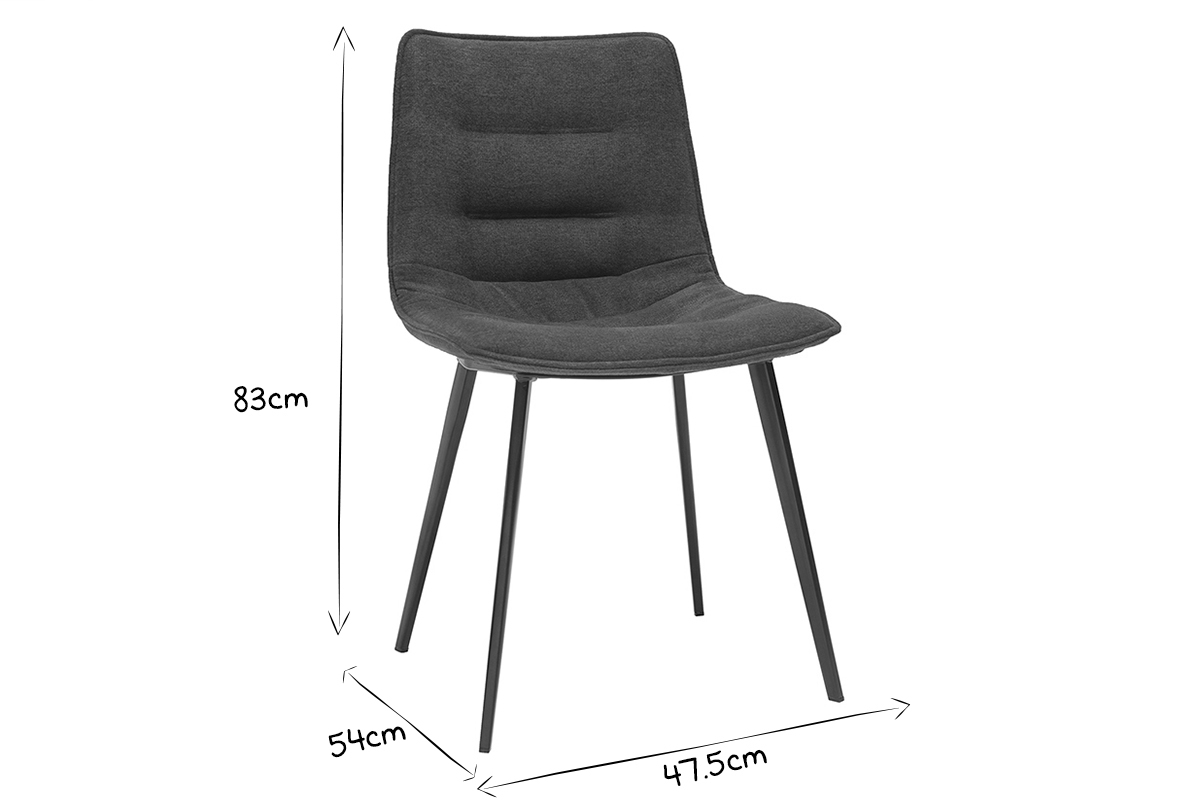 Designsthle mit dunkelgrauem Samteffekt (2er-Satz) PARKER