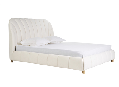 Doppelbett 160x200 in Stoff mit Schlingenwolloptik ARIELLE