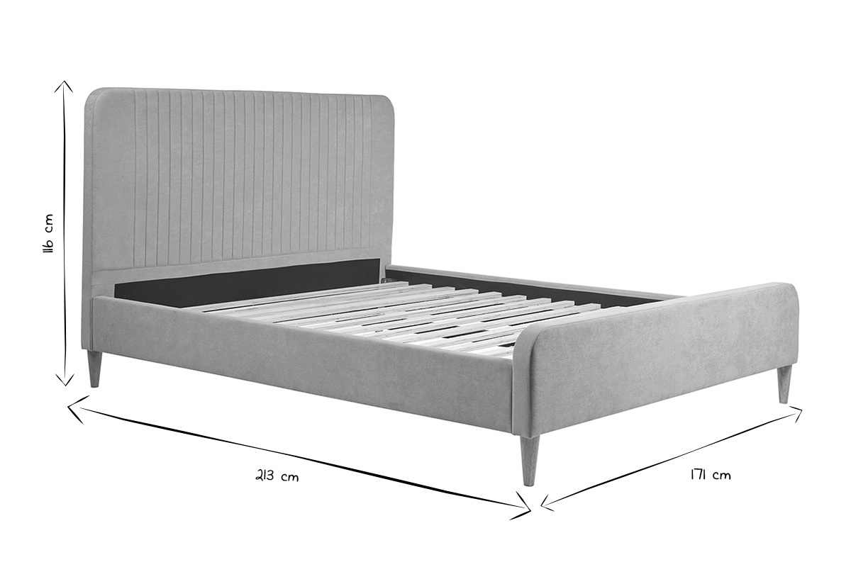 Doppelbett 160x200 in Taupe-Stoff LINDSAY
