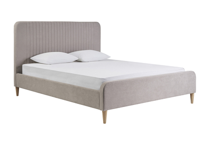 Doppelbett 160x200 in Taupe-Stoff LINDSAY