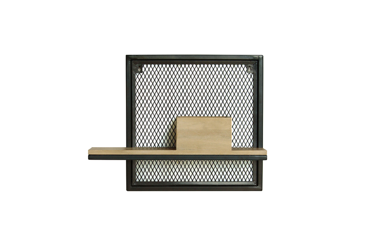 Doppelwandregal aus Metall und Mangoholz 50cm RACK