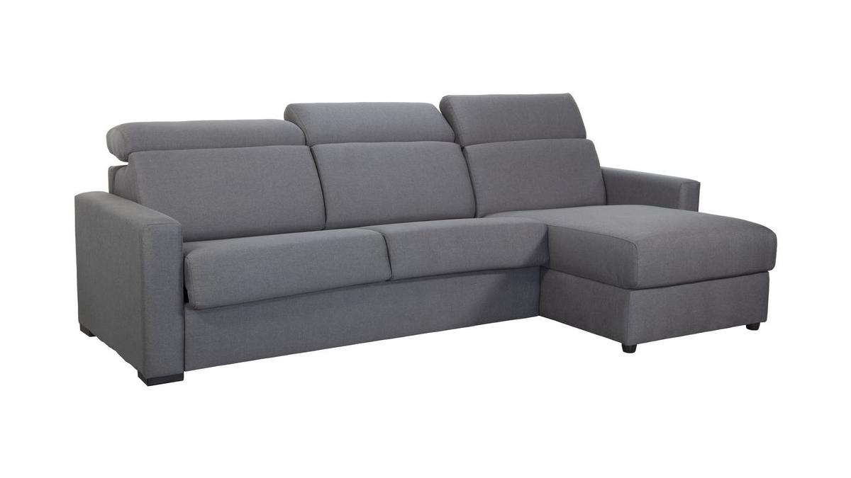 Dreh- und Schlafsofa mit grauem Kasten NORO