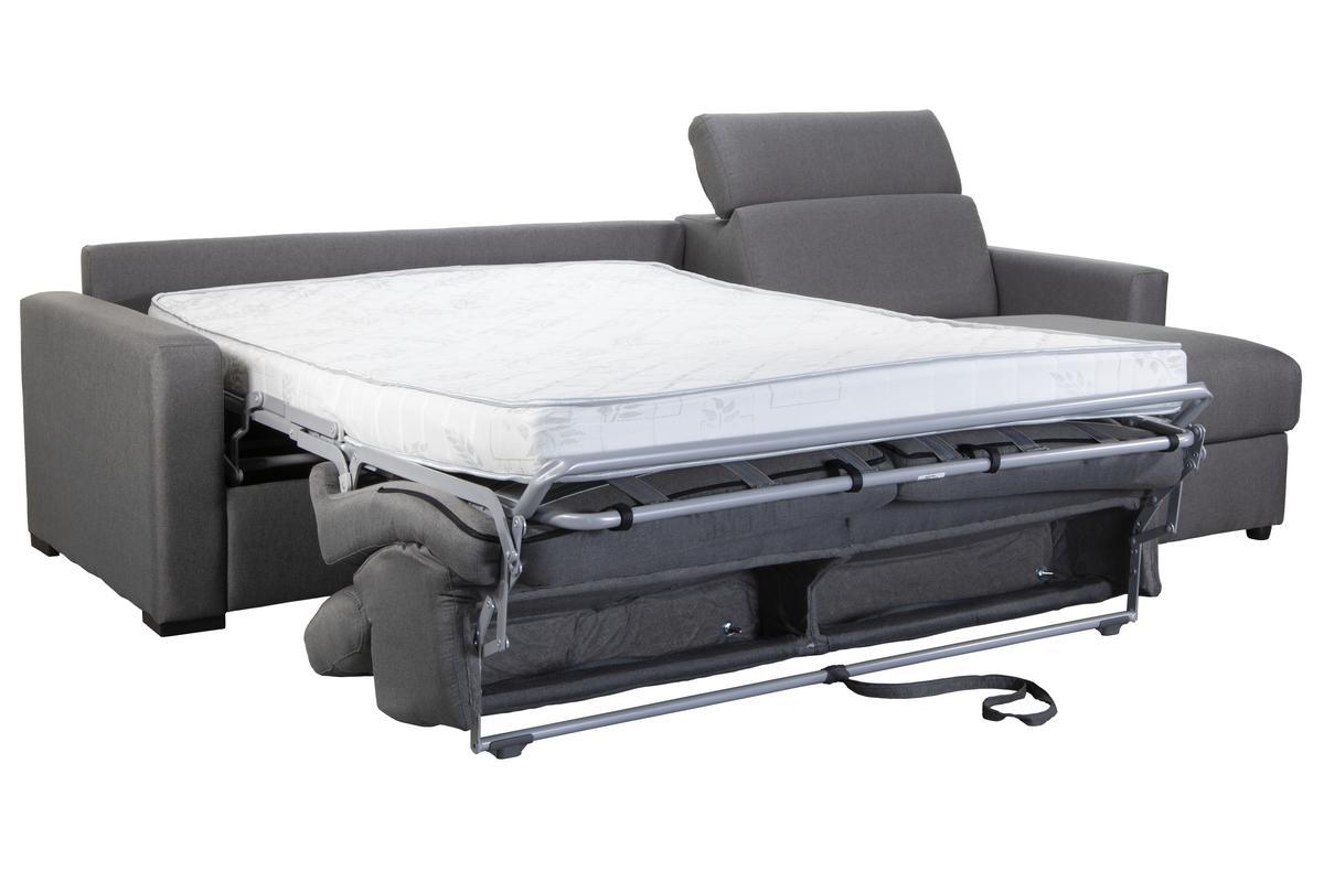 Dreh- und Schlafsofa mit grauem Kasten NORO