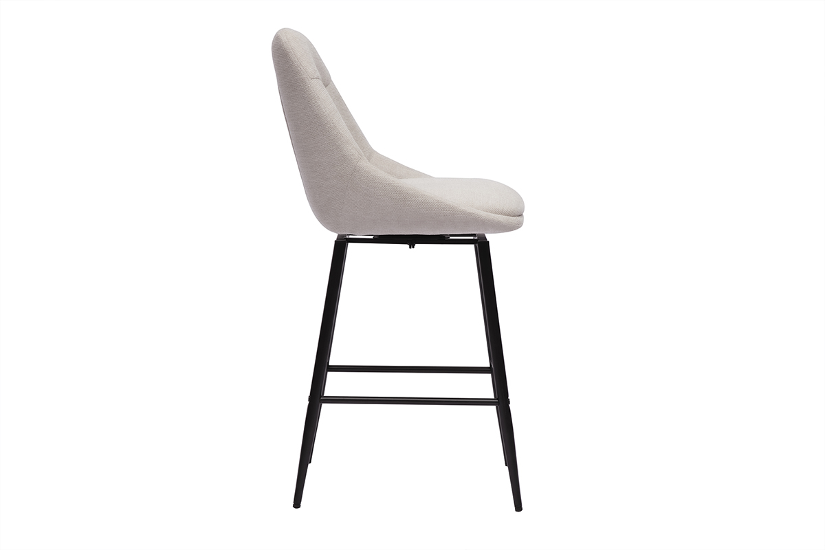 Drehbare Barhocker 360 aus Stoff in Samtoptik beige und Metall H66 cm (2er-Set) ALESS