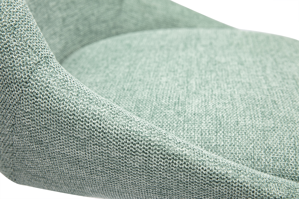 Drehbare Barhocker 360� in texturiertem C�ladon-Samt-Stoff und Metall (2er-Set) ALESS