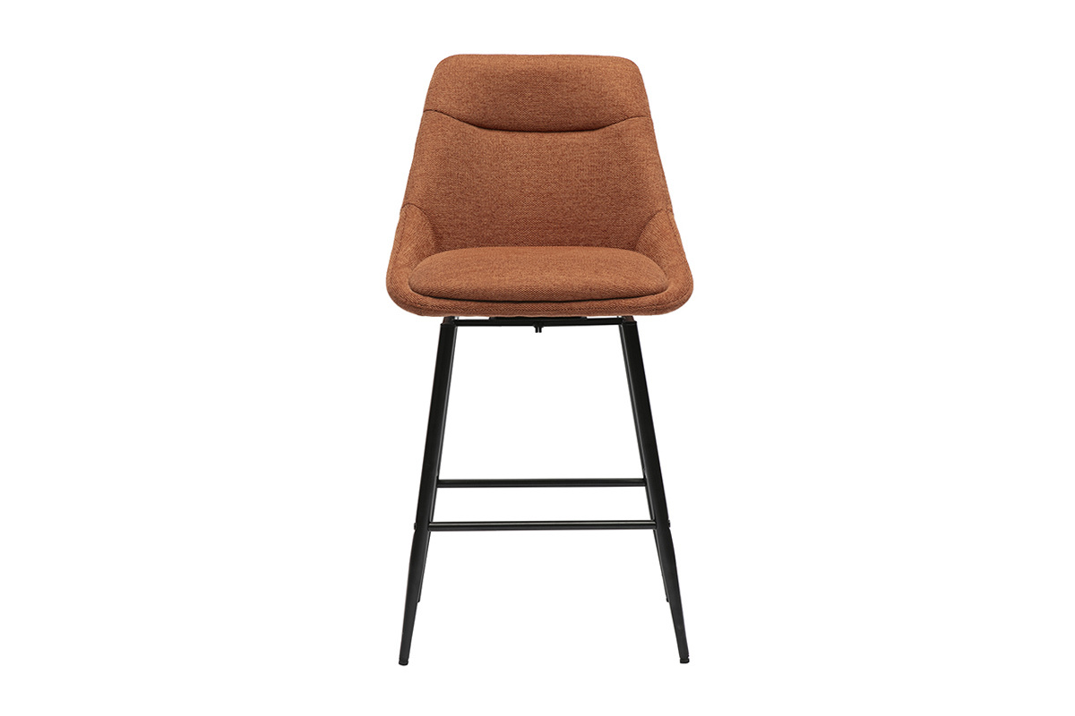 Drehbare Barhocker aus Samtimitat in Burnt Earth und Metall H66 cm (2er-Set) ALESS