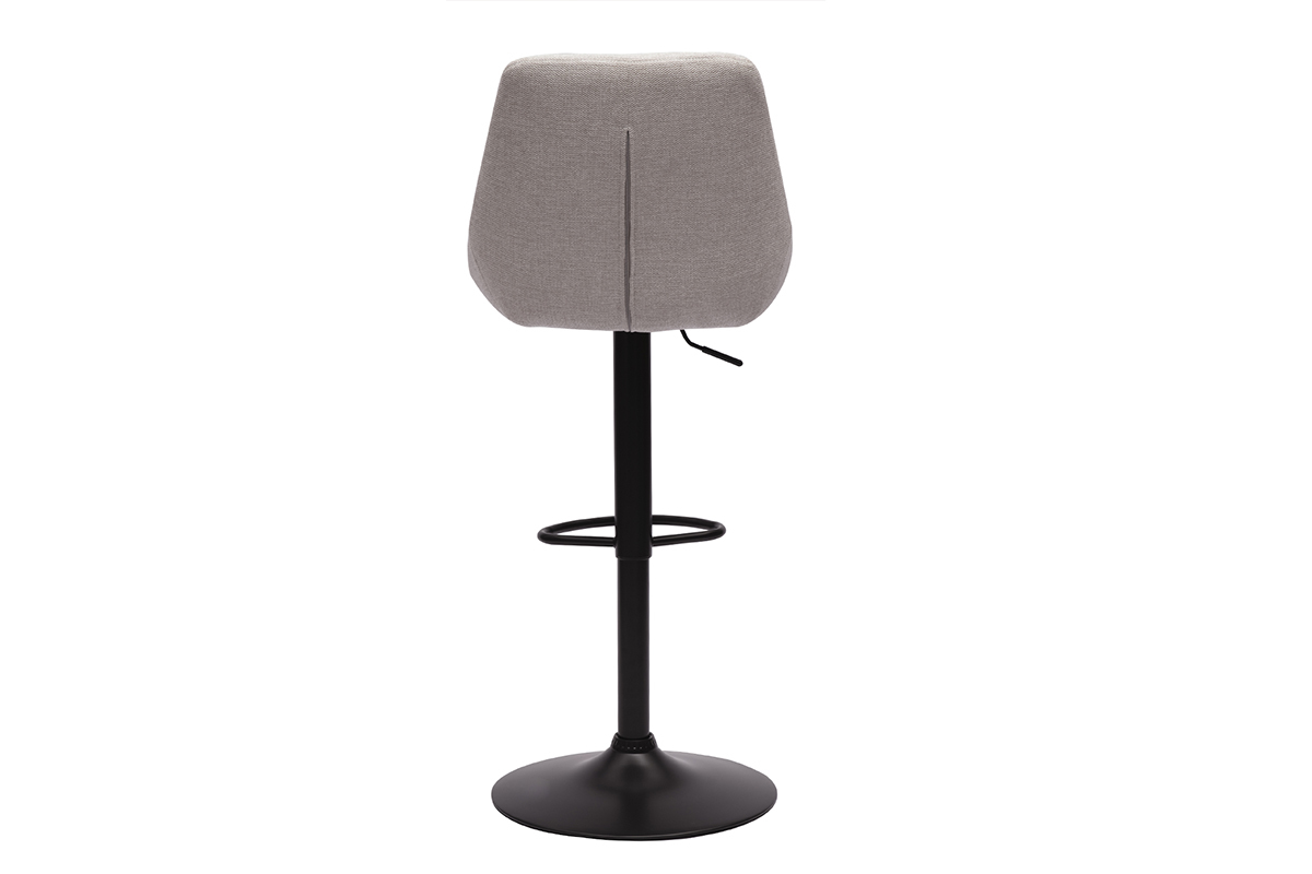 Drehbare Barhocker aus Stoff in Samtoptik Beige und Metall, hhenverstellbar 360 (2er-Set) ALESS