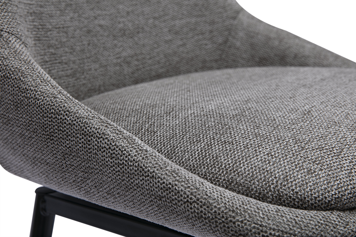 Drehbare Barhocker aus Textil in Grau mit Samteffekt und Metall H66 cm (2er-Set) ALESS