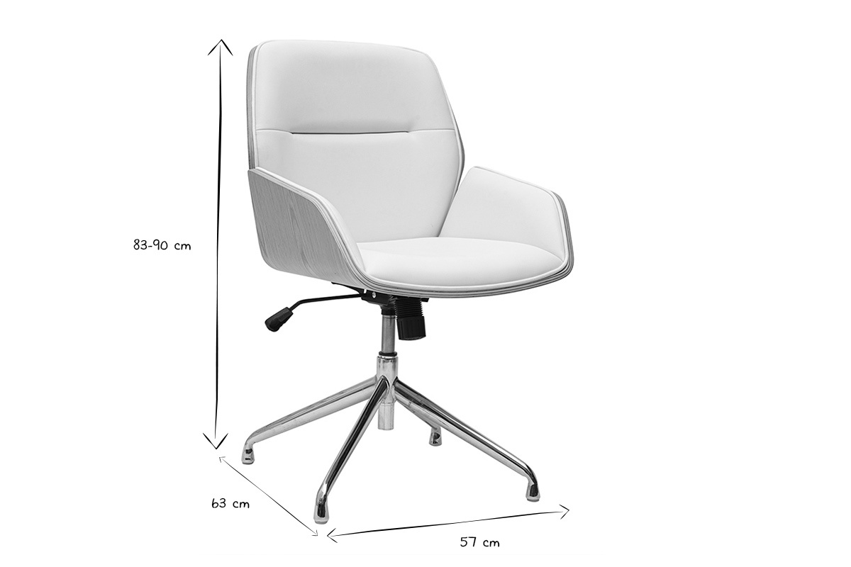 Design-B�rostuhl MARLOW in Schwarz und Wei� mit den Ma�en 83-90x63x57 cm.