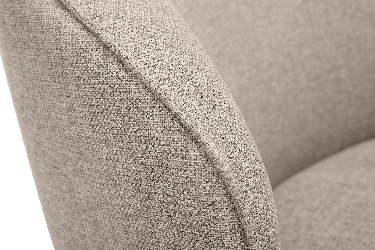 Drehbarer Design-Sessel in Taupe-Stoff AMBER