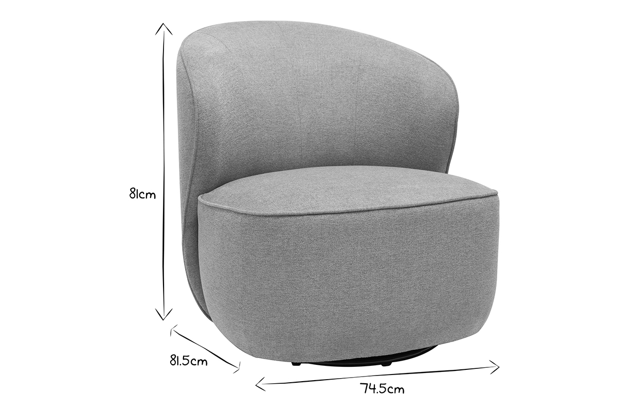 Drehbarer Design-Sessel in Taupe-Stoff AMBER