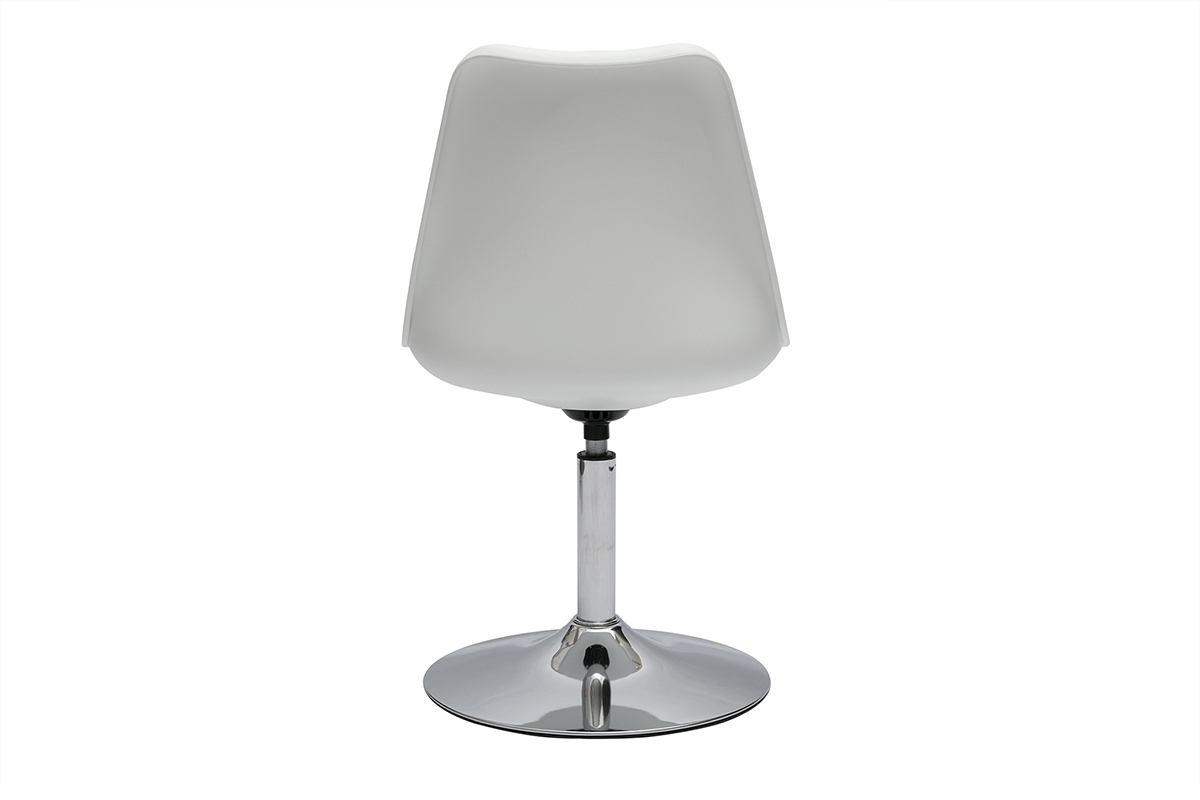 Drehsessel in weiem Design und Chromstahl STEEVY V2