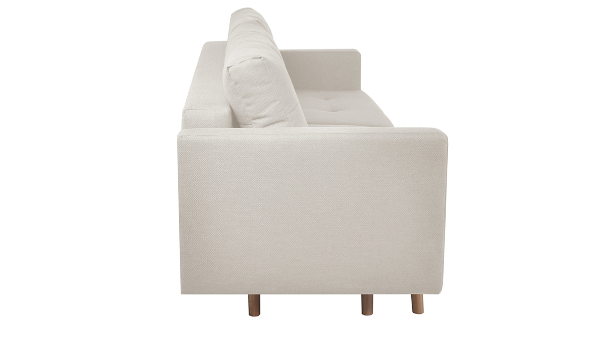 Dreisitzer-Bettcouch skandinavisch mit Bettkasten beige MIRA