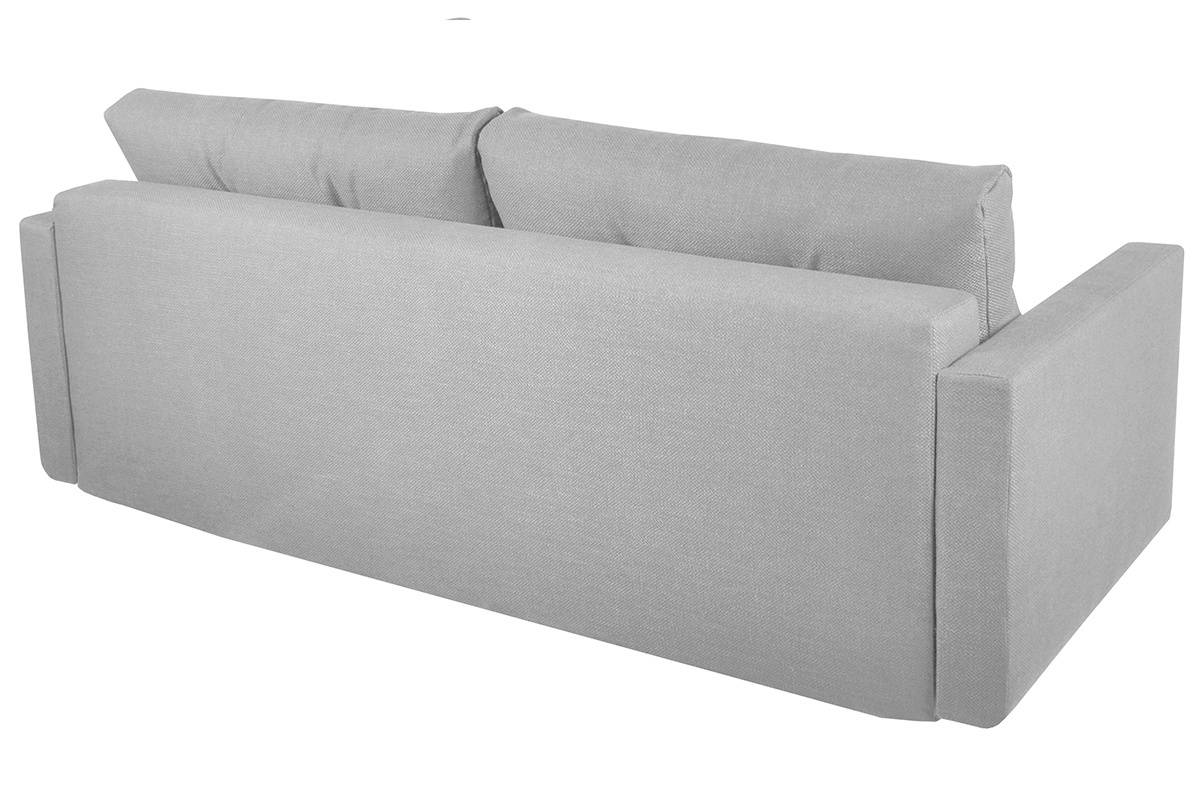 Dreisitzer-Bettcouch skandinavisch mit Bettkasten grau MIRA