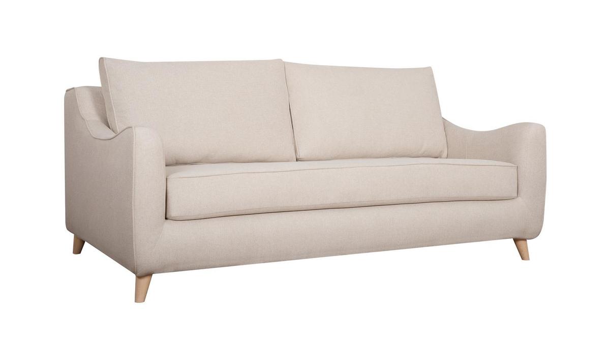 Dreisitzer-Schlafsofa skandinavisch beige VENDOME