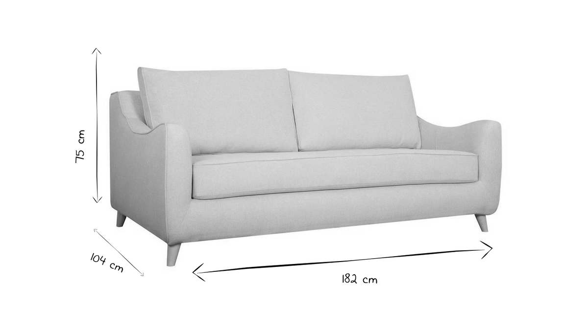 Dreisitzer-Schlafsofa skandinavisch beige VENDOME