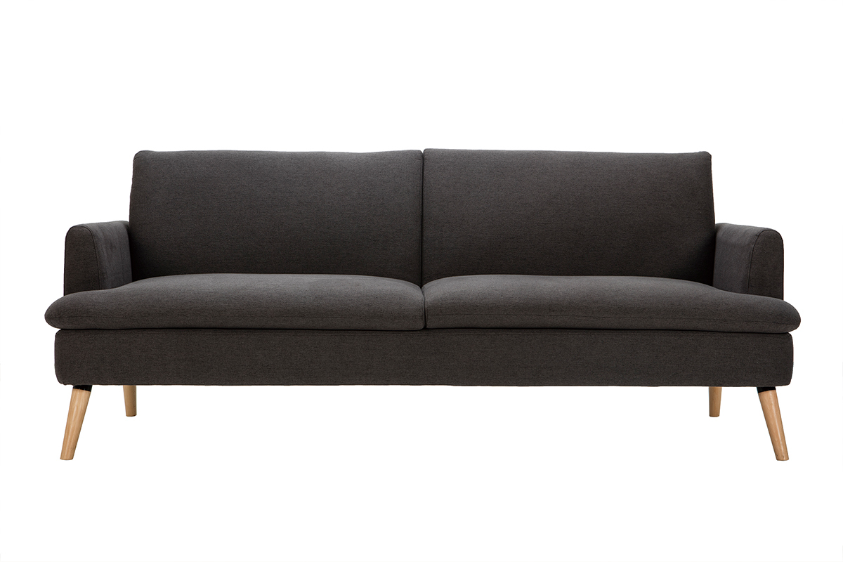 Dreisitzer-Schlafsofa skandinavisch dunkelgrau STEWART