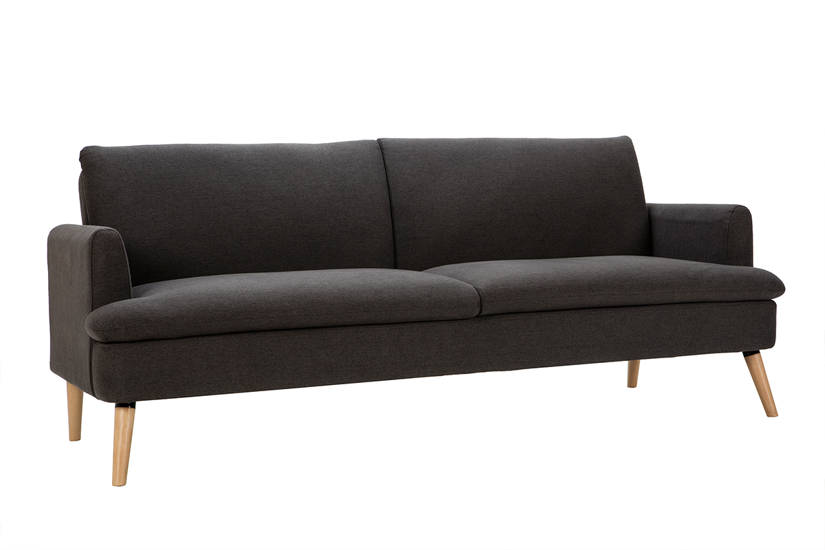 Dreisitzer-Schlafsofa skandinavisch dunkelgrau STEWART
