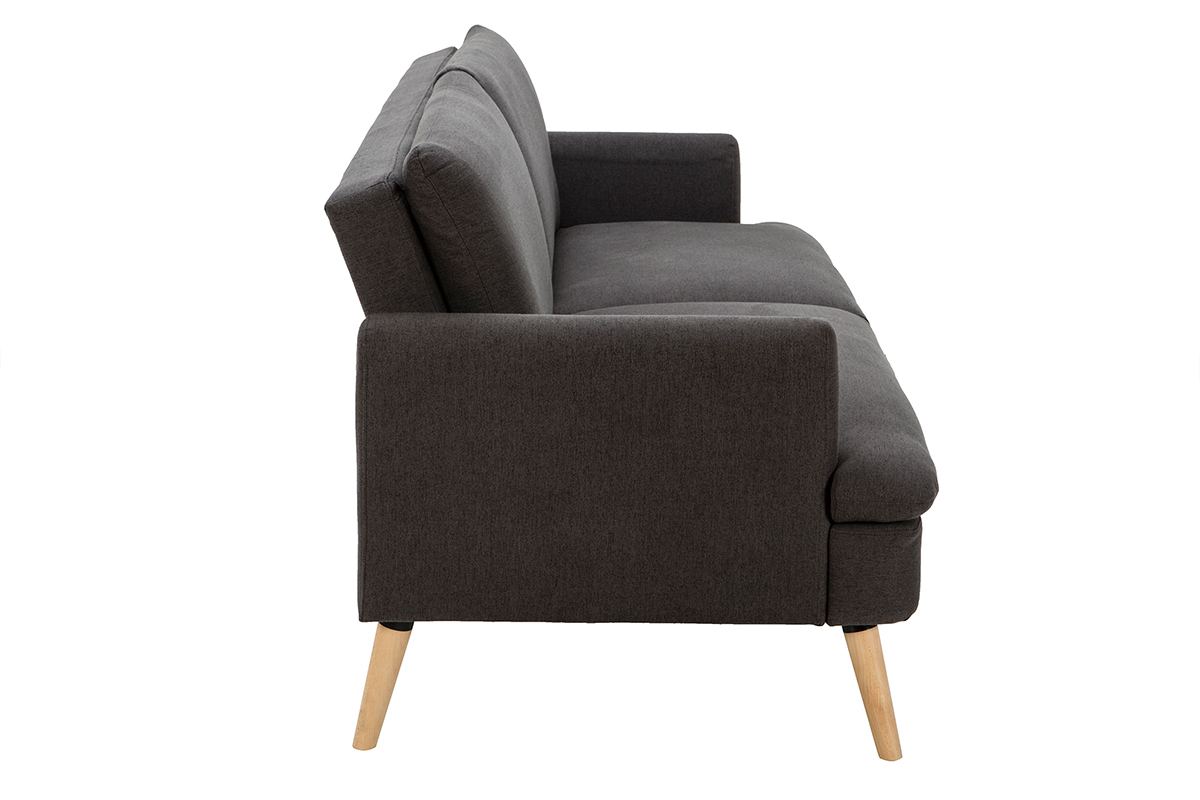 Dreisitzer-Schlafsofa skandinavisch dunkelgrau STEWART