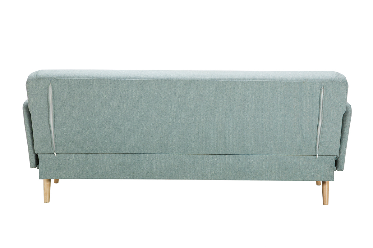 Dreisitzer-Schlafsofa skandinavisch lagunengrn und helles Holz JAGGER