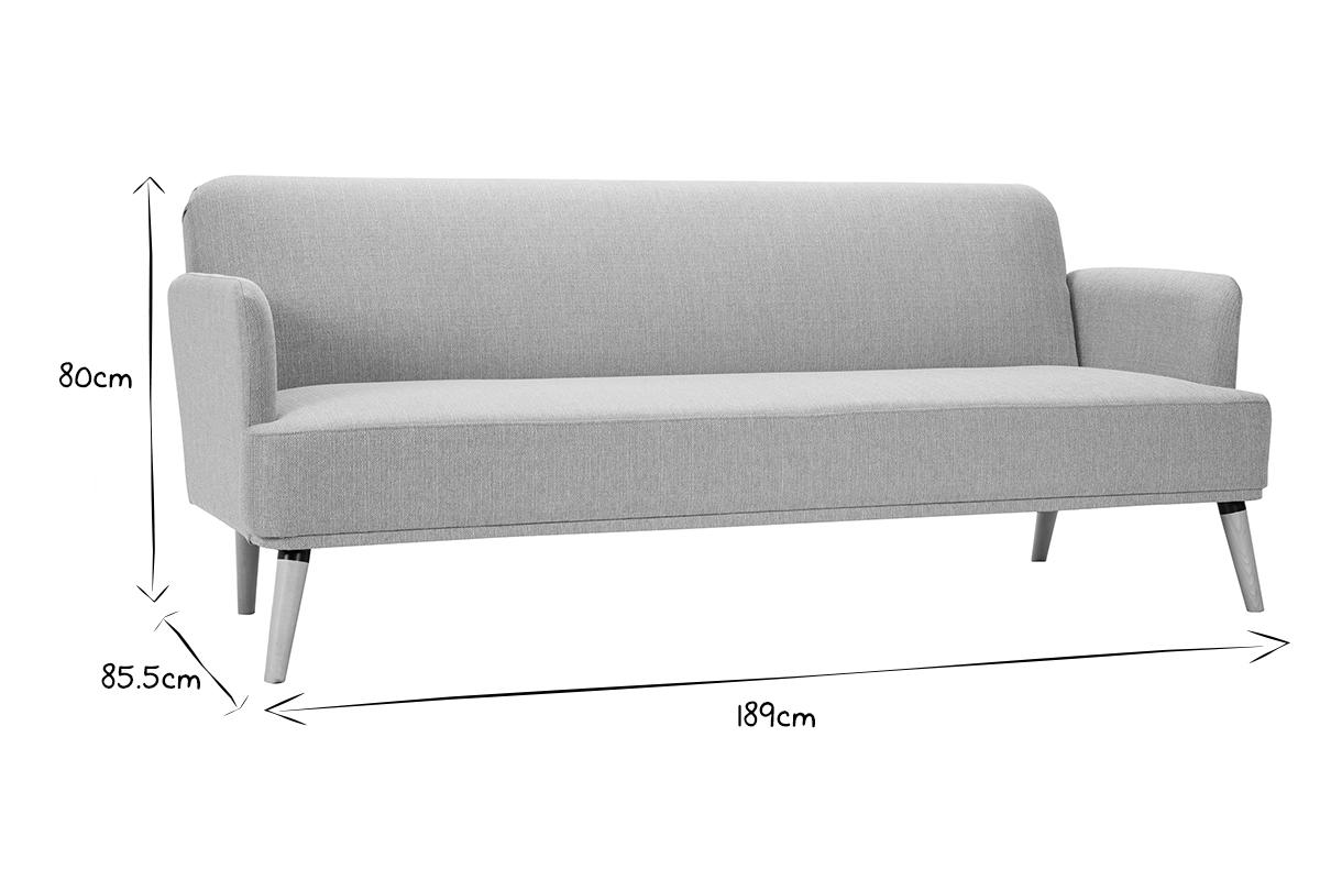 Dreisitzer-Schlafsofa skandinavisch lagunengrn und helles Holz JAGGER