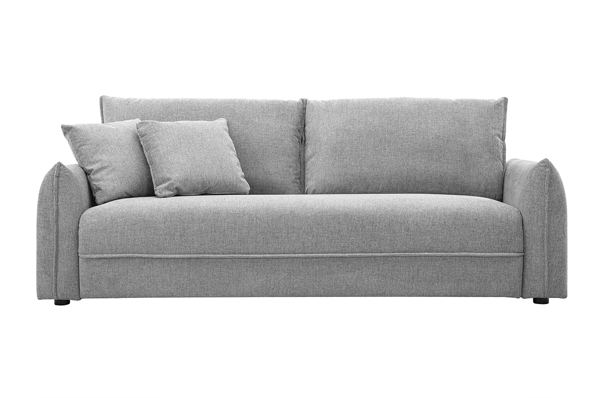 Dreisitzer-Sofa aus grauem Samt-Effekt Textilgewebe PIO