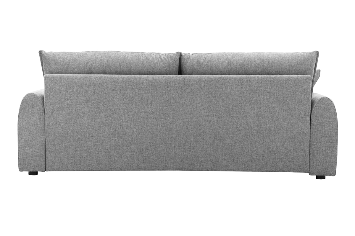 Dreisitzer-Sofa aus grauem Samt-Effekt Textilgewebe PIO