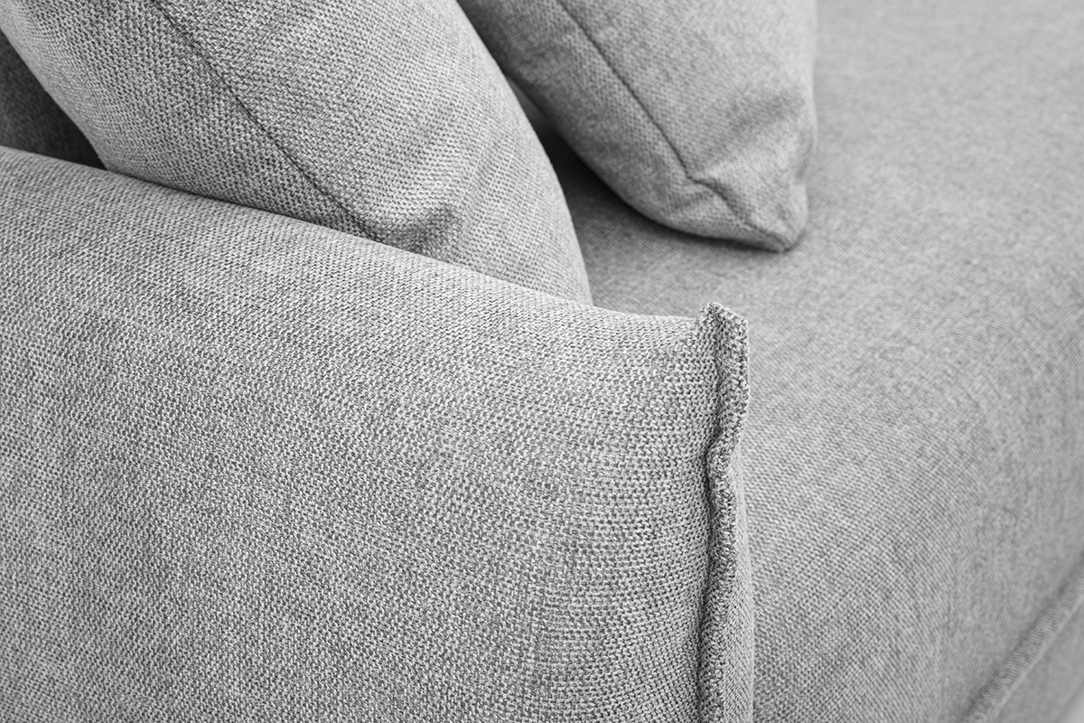 Dreisitzer-Sofa aus grauem Samt-Effekt Textilgewebe PIO