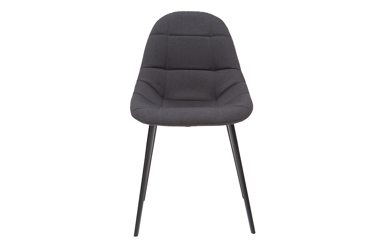 Dunkelgraue Designer-Sthle aus Stoff und Metall (2er-Set) COX