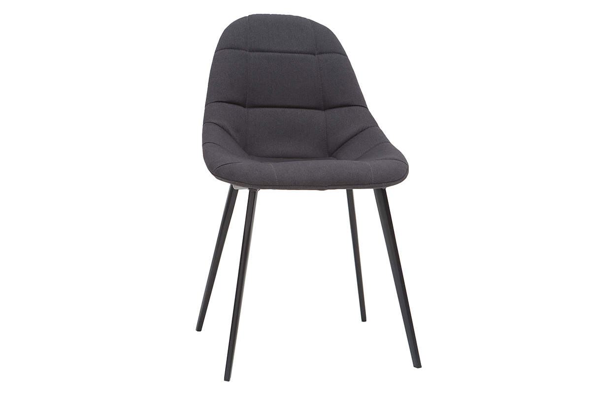 Dunkelgraue Designer-Sthle aus Stoff und Metall (2er-Set) COX